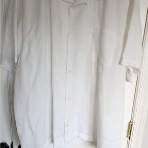 Tommy Bahama Linen White Short Sleeve Shirt